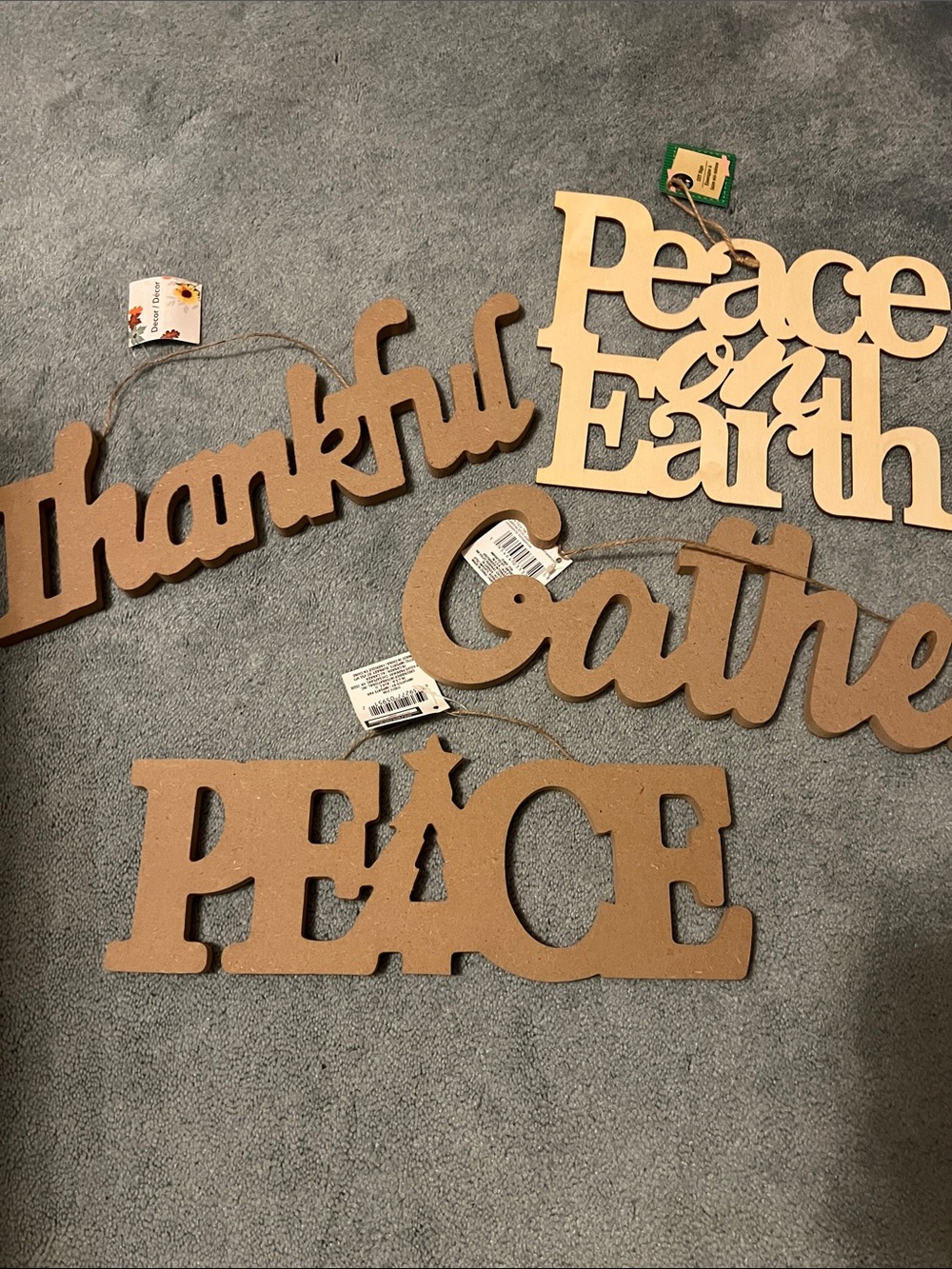 Set of Holiday Word Wall Signs - Thankful Peace Gather